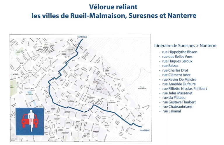 À Rueil-Malmaison, le trajet à vélo vers deux villes change