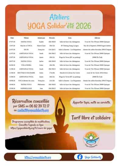Ashtanga yoga à Quimper : un rendez-vous solidaire cet été