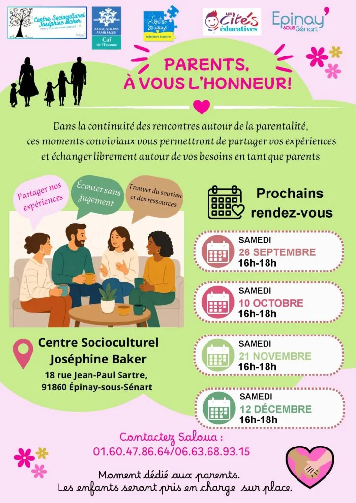 Parents à l’honneur à Épinay : atelier gratuit le 12 décembre